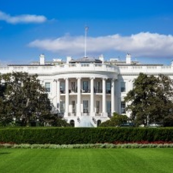 The White House with green lawn