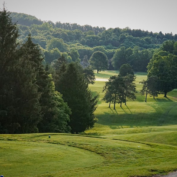 idyllic golf course panorama