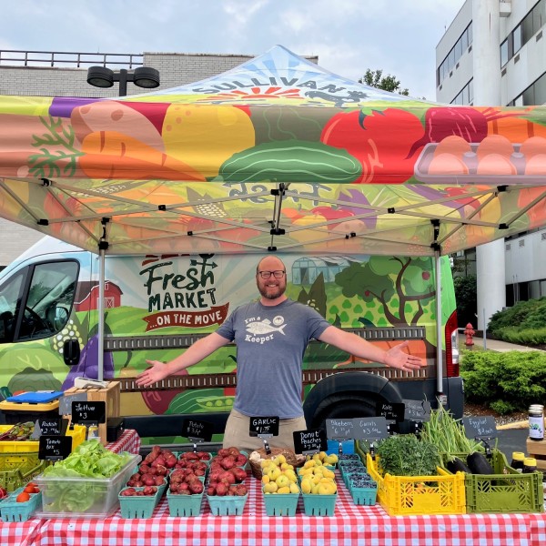 Alan Carroll at a Sullivan Fresh mobile market stop