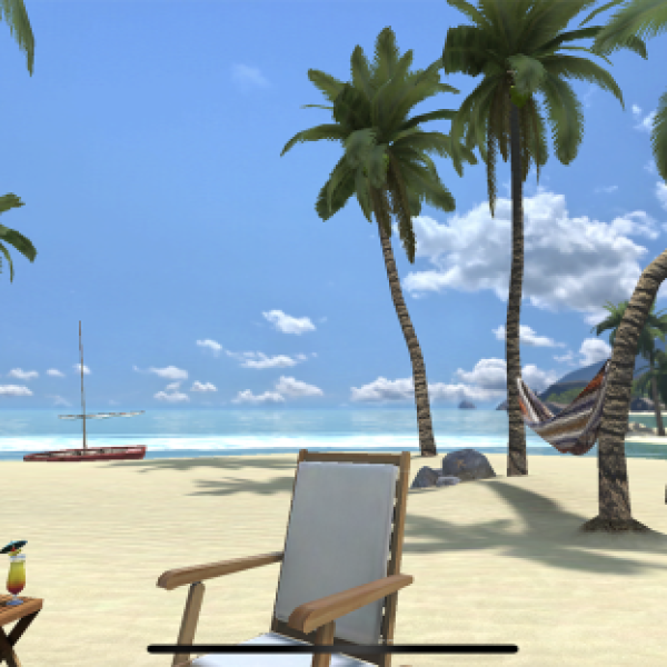 Beach landscape in VR