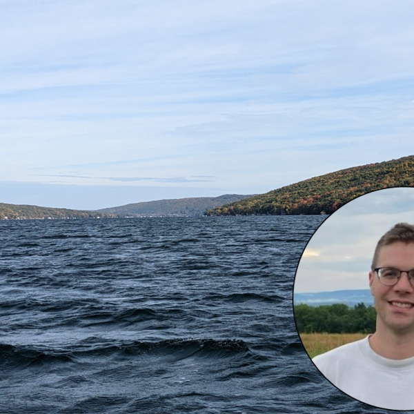 Lake with insert of person