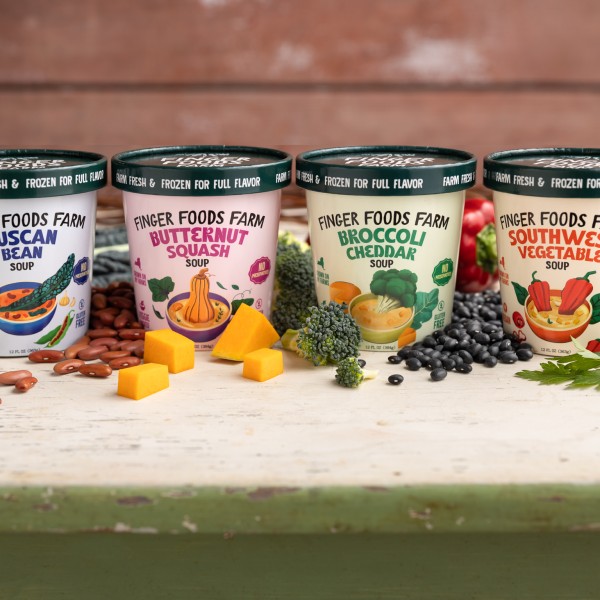 Four pints of soup in paper cartons